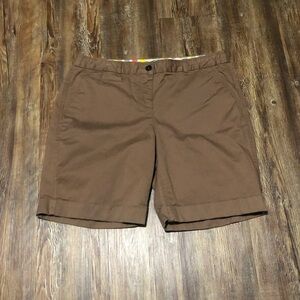 Boden Shorts Women's 12 Brown Khaki Cuffed High Rise Curvy Outdoor Plus Size